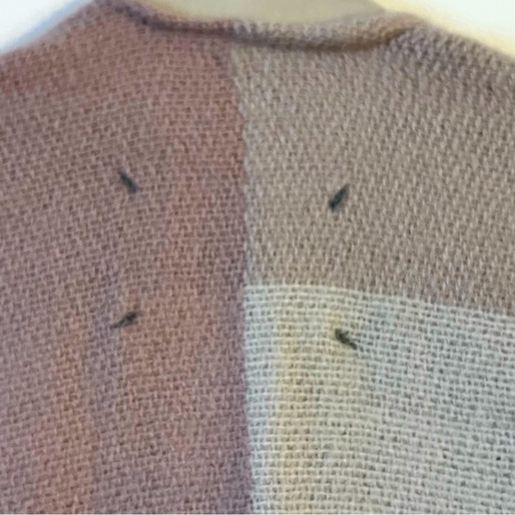 Soia & Kyo Womens Multicolor Colorblock Fringe Hem Open Front Poncho Sweater - Picture 7 of 12